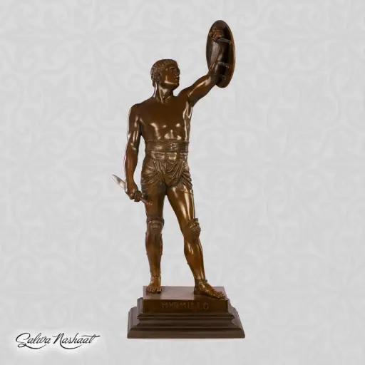 ‘The warrior’ signed French bronze figure