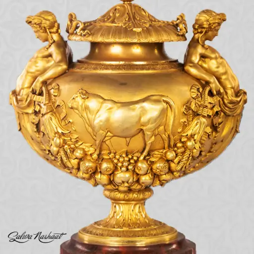 Signed French lidded vase